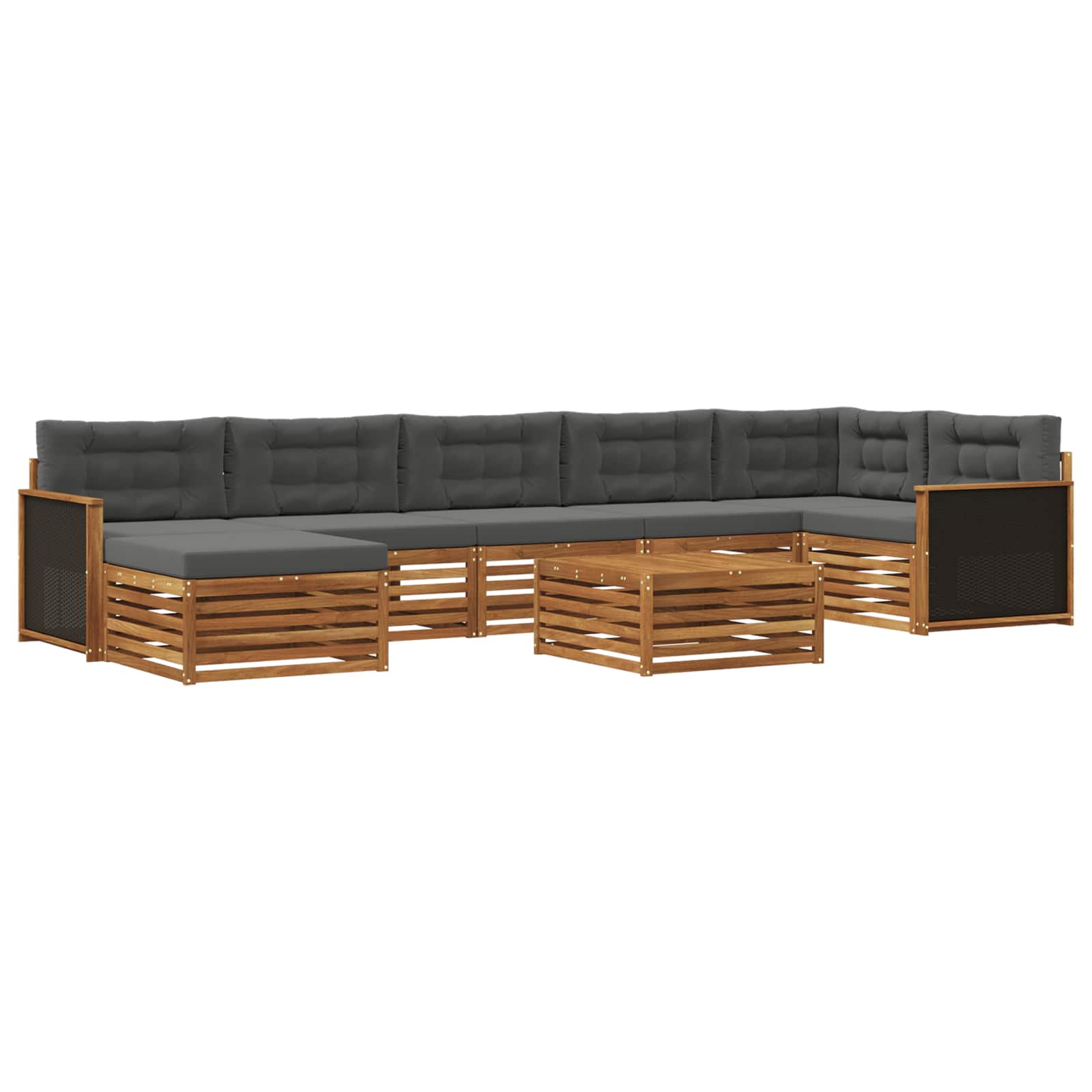 Ensemble de canapés d'extérieur 8 pcs Naturel et Anthracite - XIOS
