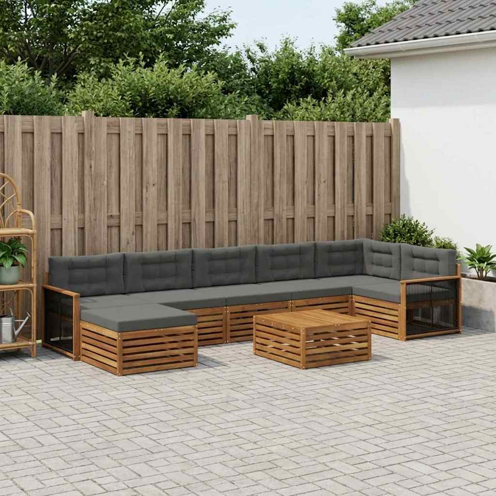 Ensemble de canapés d'extérieur 8 pcs Naturel et Anthracite - XIOS