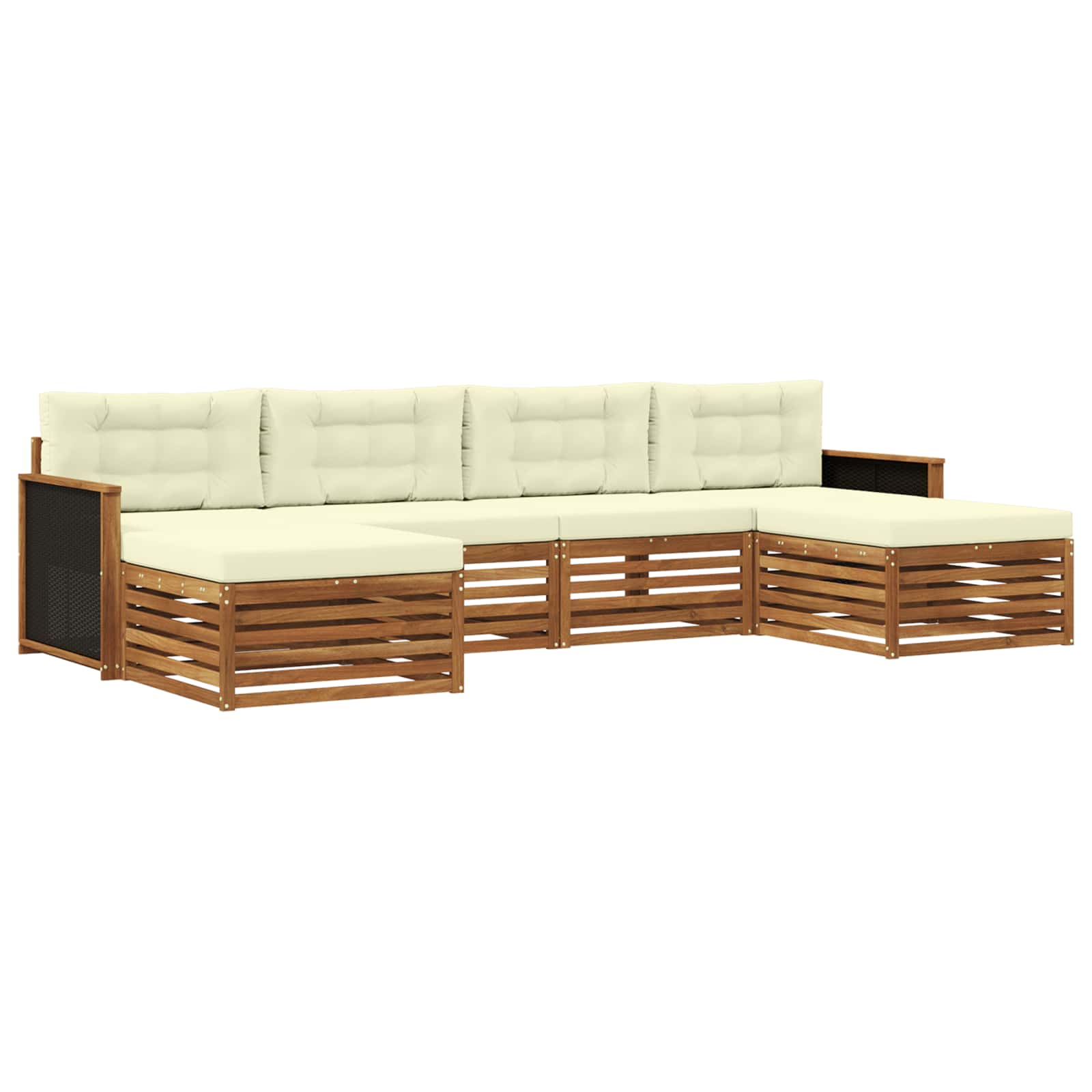 Ensembles de canapés avec coussin 6 pcs Bois d'Acacia Massif - XIOS