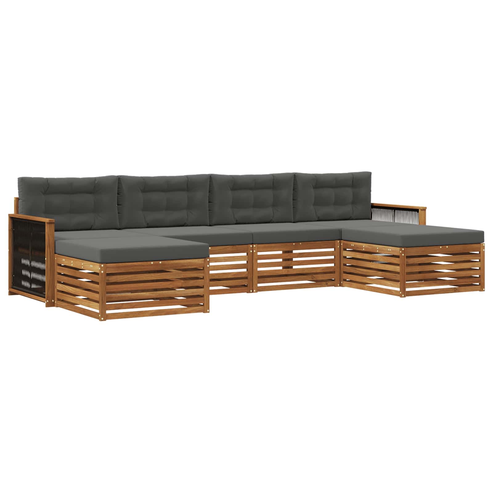 Ensembles de canapés avec coussin 6 pcs Bois d'Acacia Massif - XIOS