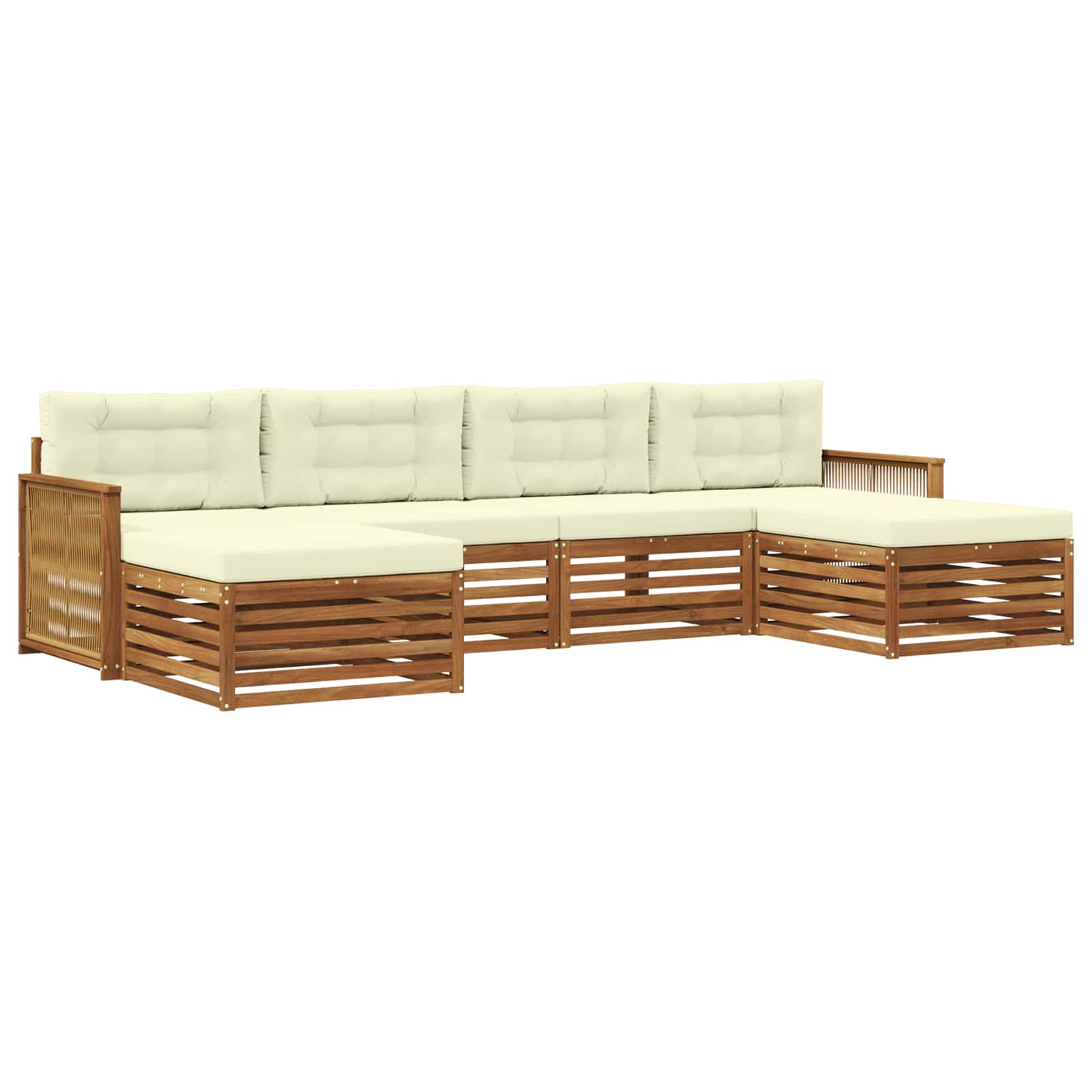 Ensembles de canapés avec coussin 6 pcs Bois d'Acacia Massif - XIOS