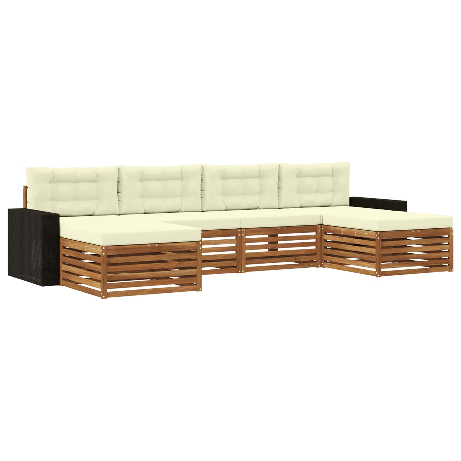 Ensembles de canapés avec coussin 6 pcs Bois d'Acacia Massif - XIOS