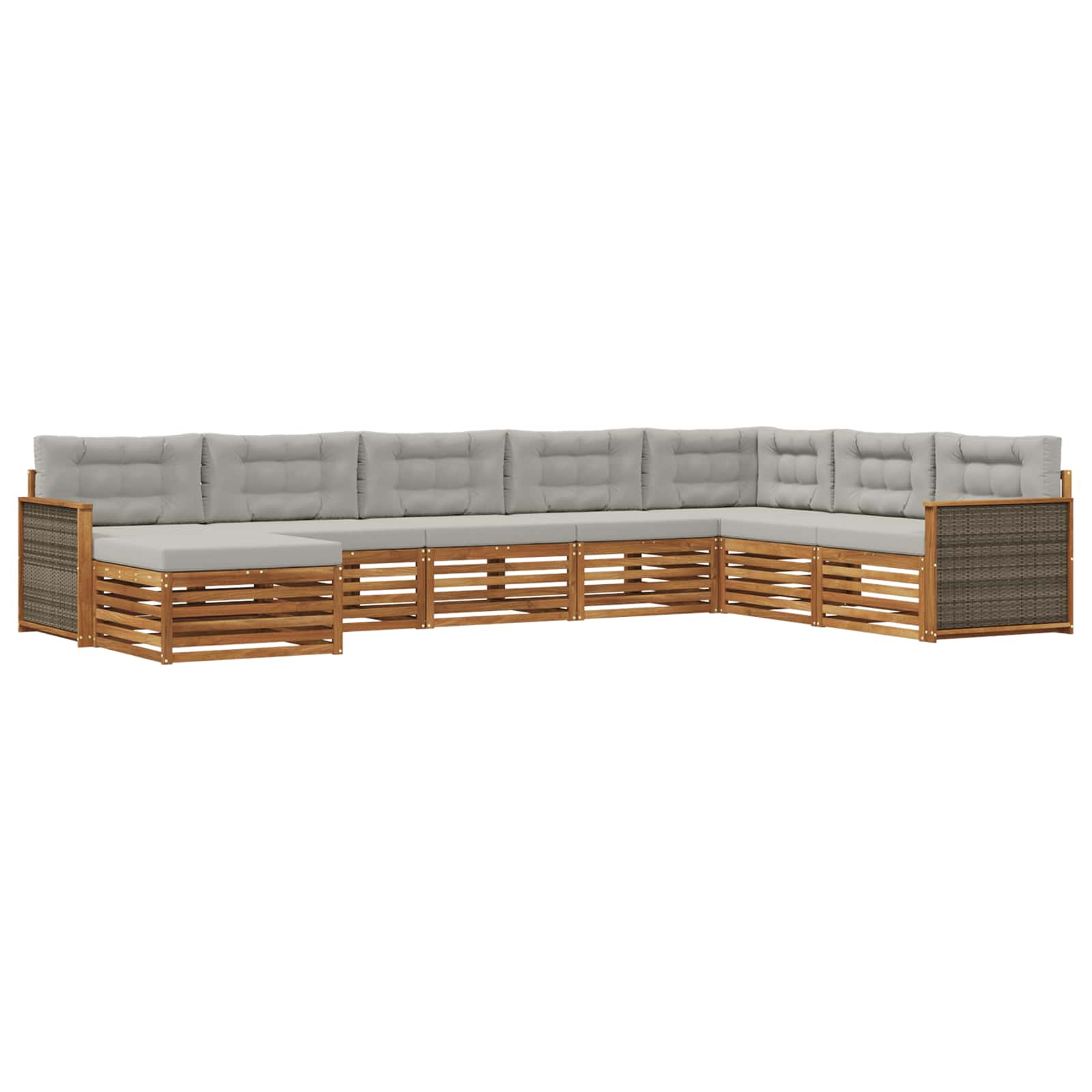 Ensemble de canapés d'extérieur 8 pcs Naturel et gris clair - XIOS