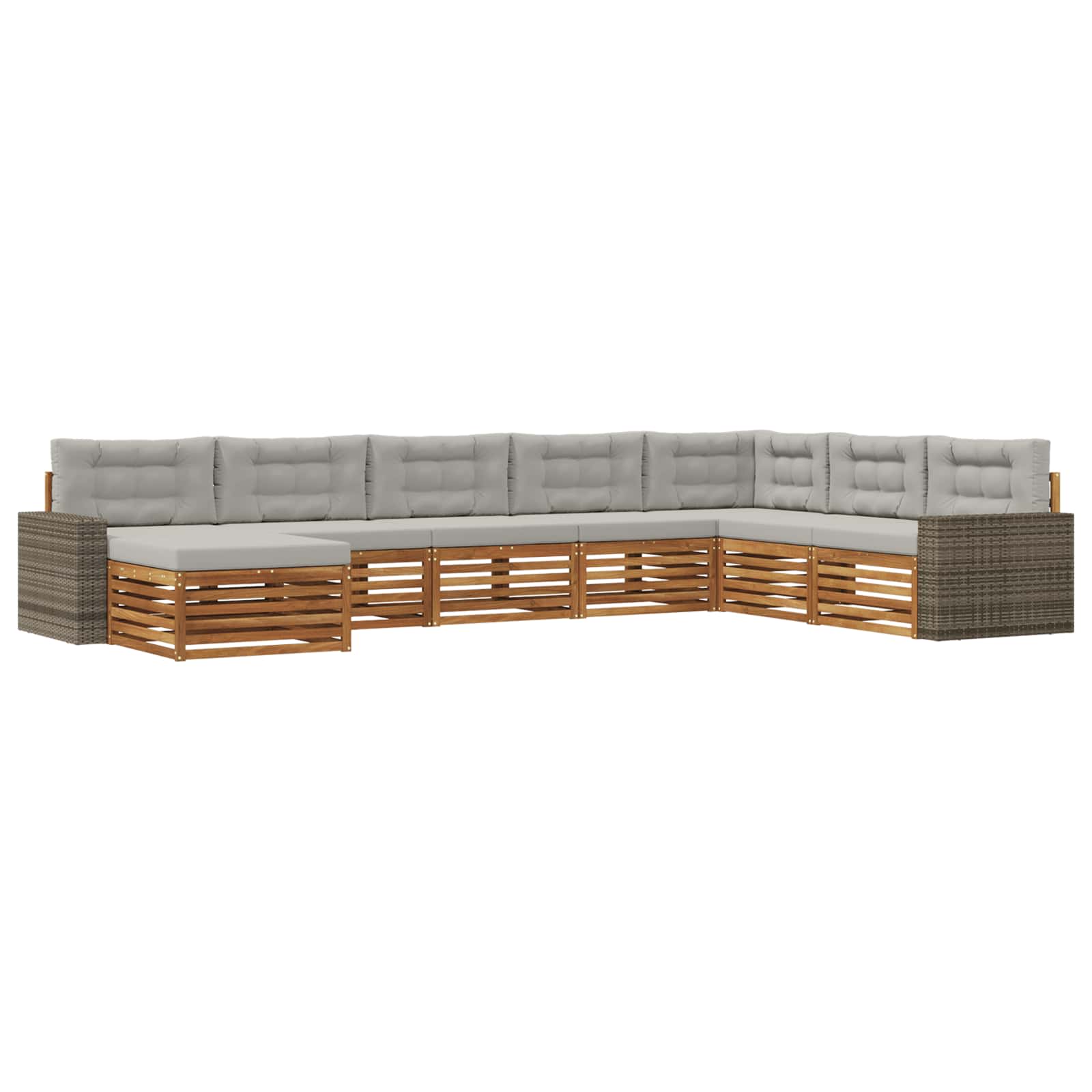 Ensemble de canapés d'extérieur 8 pcs Naturel et gris clair - XIOS