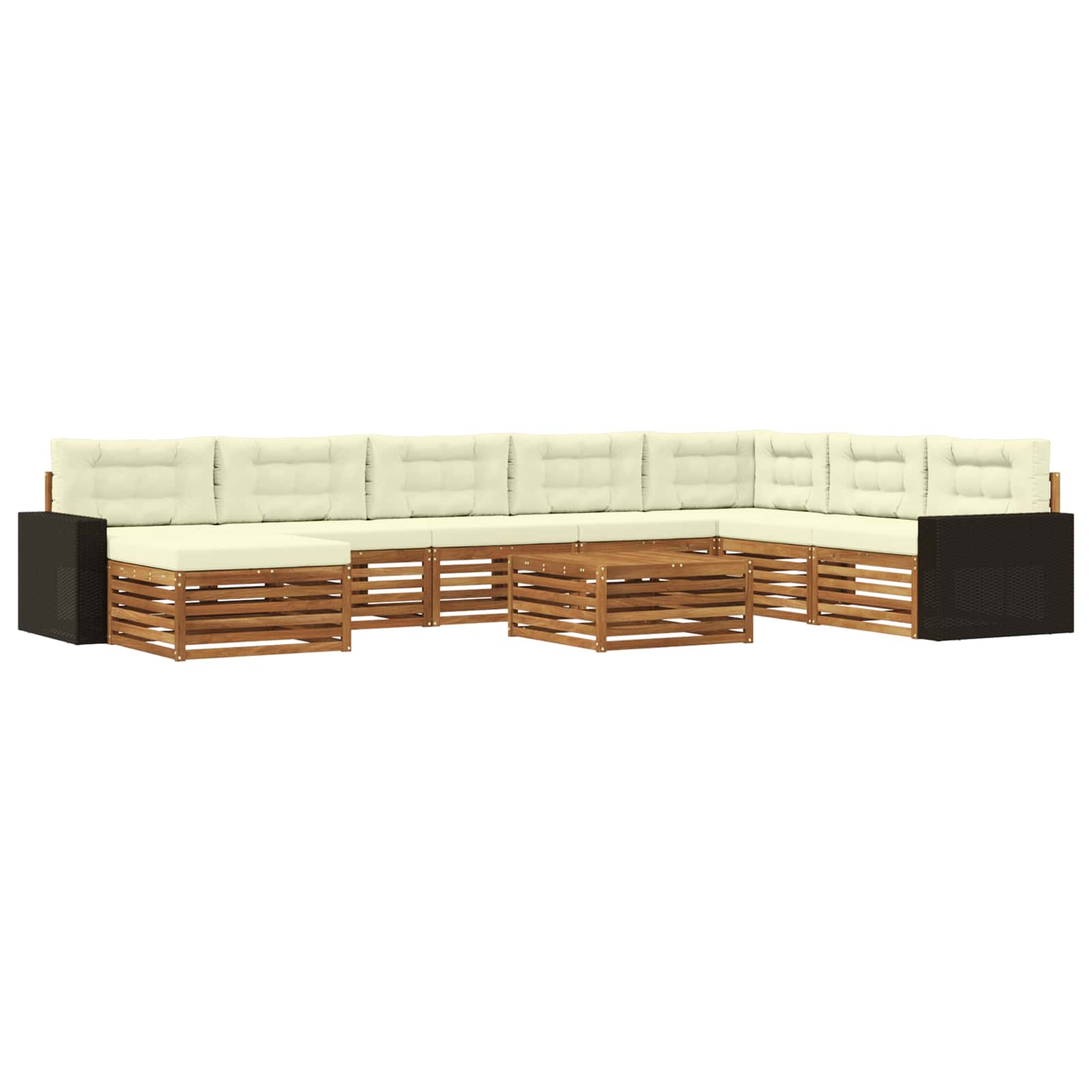 Ensemble de canapés d'extérieur 9 pcs Naturel et Crème - XIOS