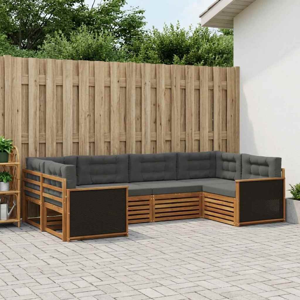 Ensemble de canapés d'extérieur 6 pcs Naturel et Anthracite - XIOS