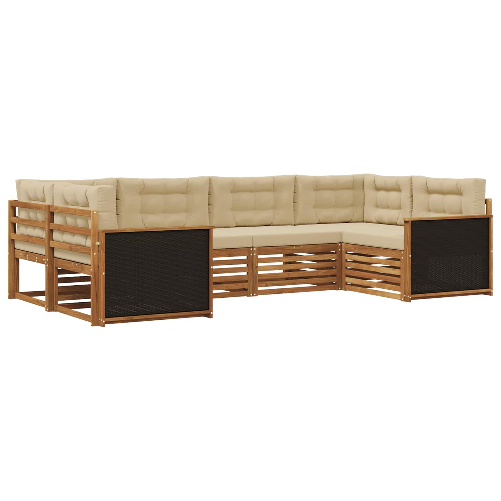 Ensemble de canapés d'extérieur 6 pcs Naturel et Beige - XIOS