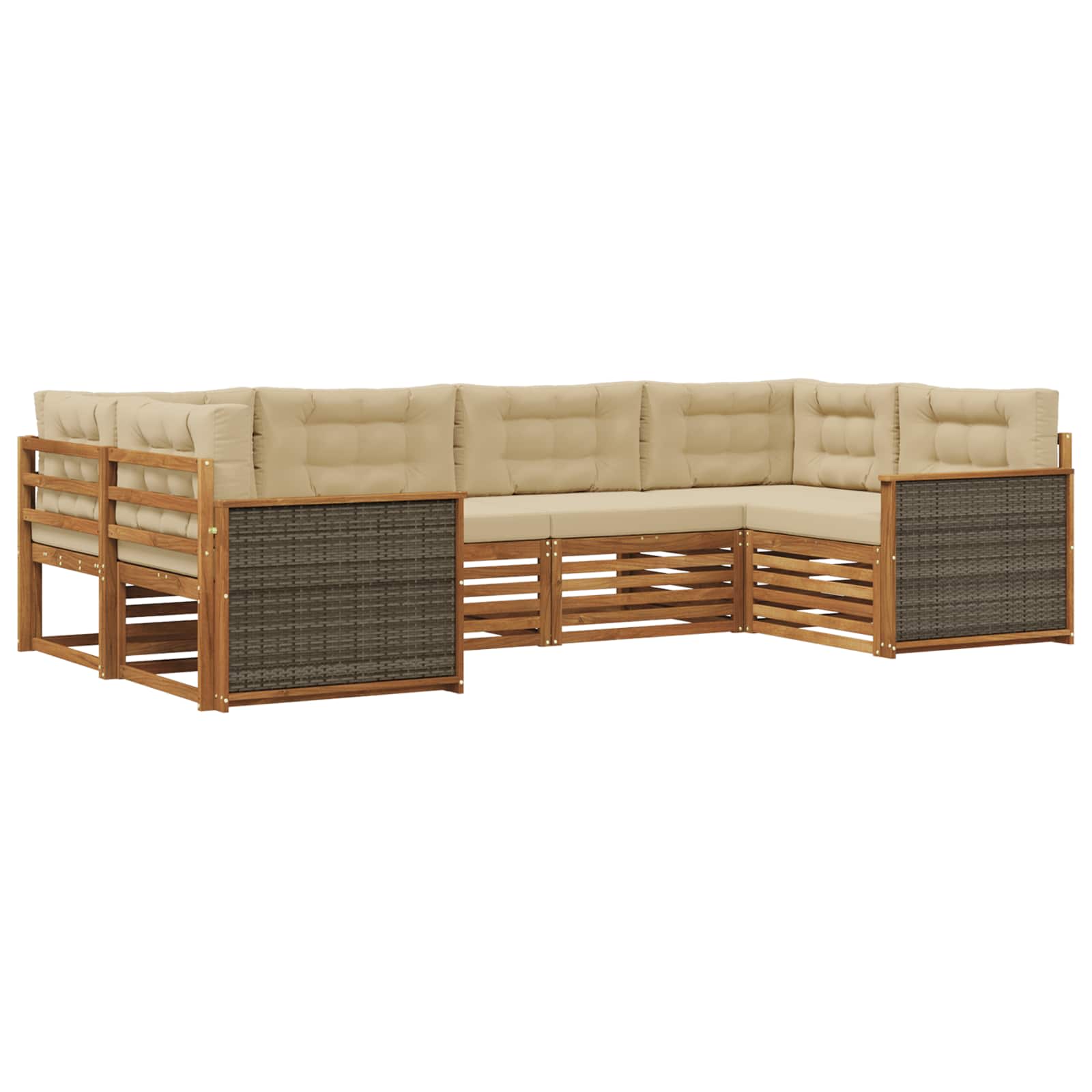Ensemble de canapés d'extérieur 6 pcs Naturel et Beige - XIOS