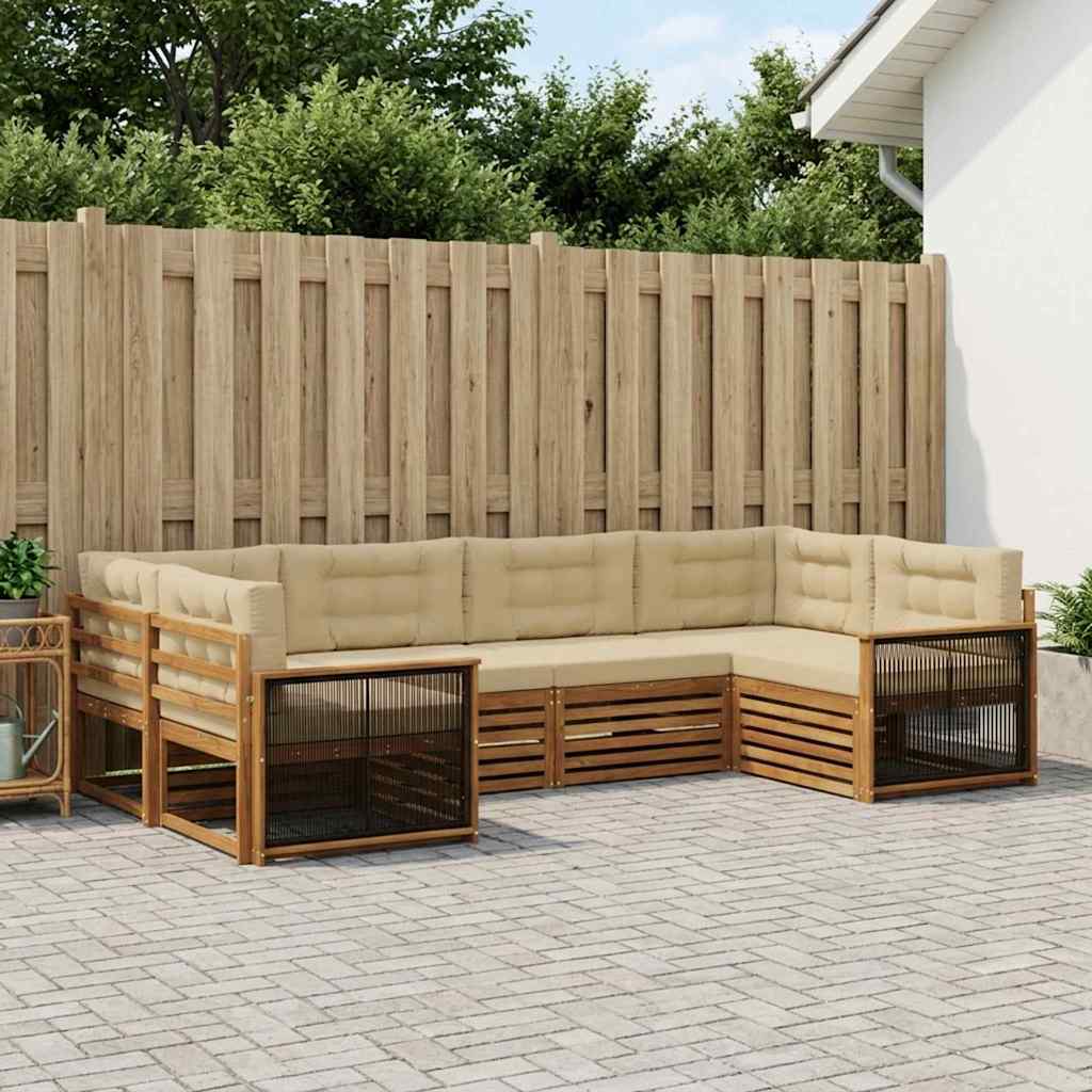 Ensemble de canapés d'extérieur 6 pcs Naturel et Beige - XIOS