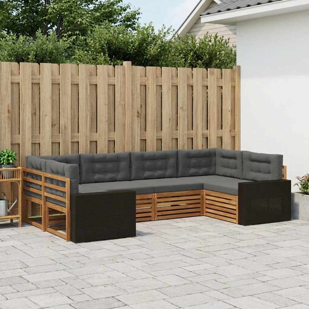 Ensemble de canapés d'extérieur 6 pcs Naturel et Anthracite - XIOS