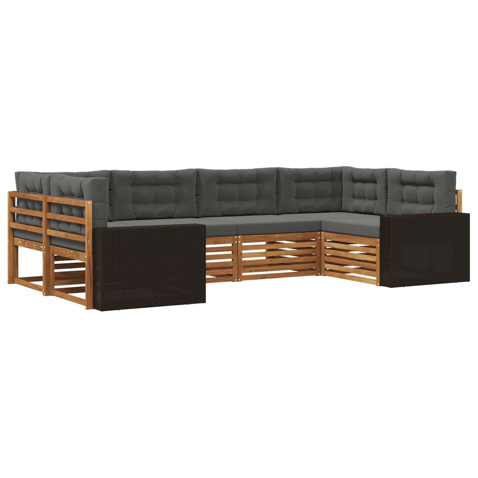 Ensemble de canapés d'extérieur 6 pcs Naturel et Anthracite - XIOS