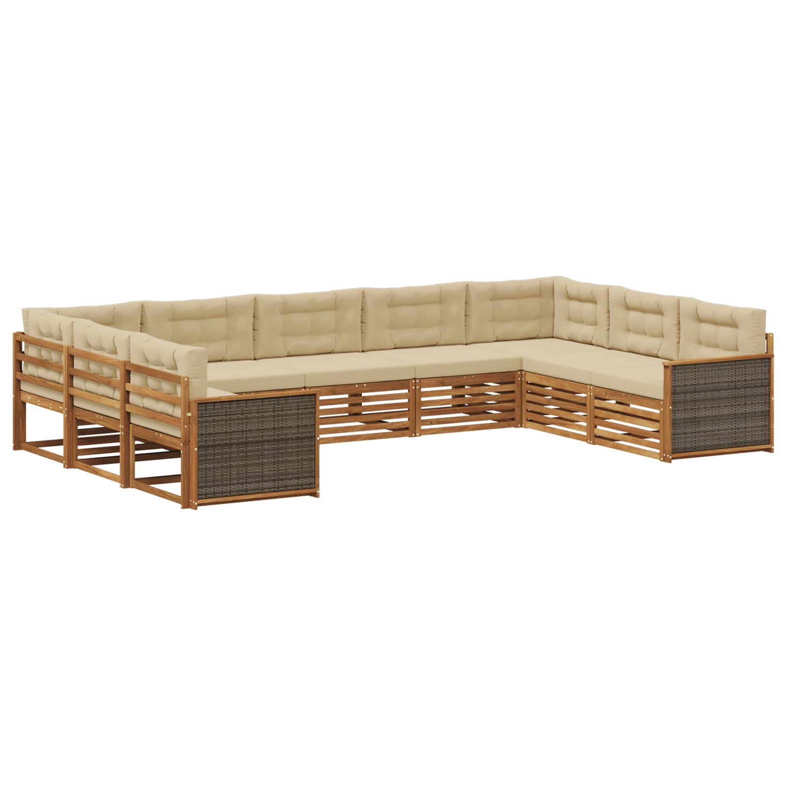 Ensemble de canapés d'extérieur 9 pcs Naturel et Beige - XIOS