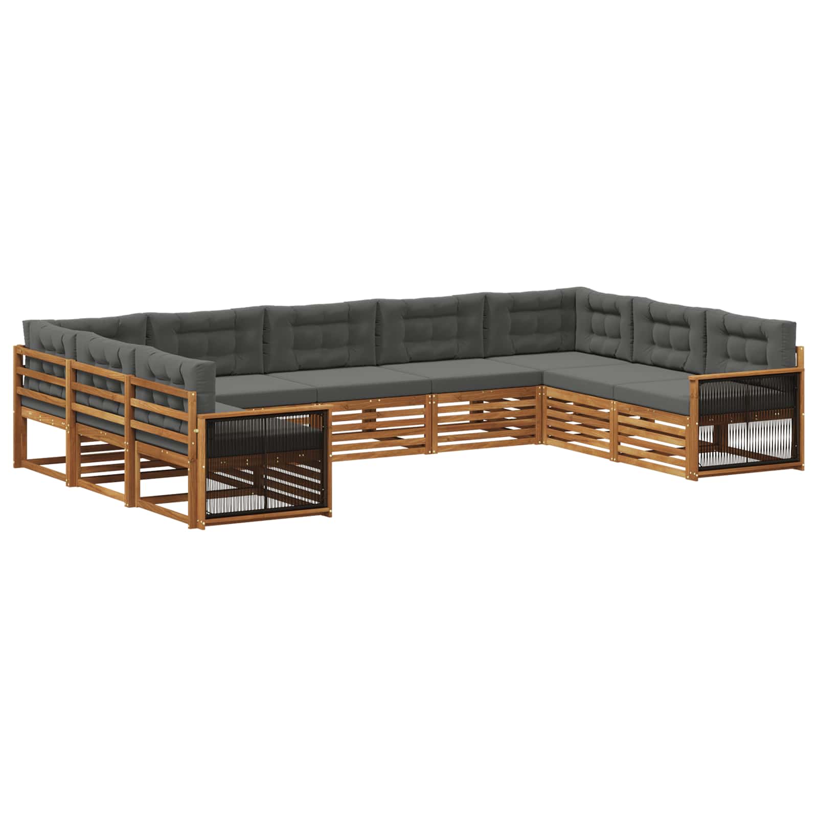 Ensemble de canapés d'extérieur 9 pcs Naturel et Anthracite - XIOS