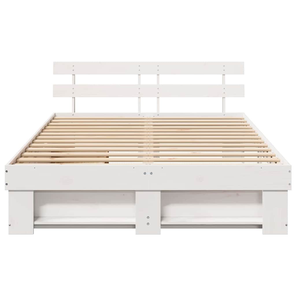 Cadre de lit avec tête de lit Blanc 150 x 200 cm Pin massif - XIOS