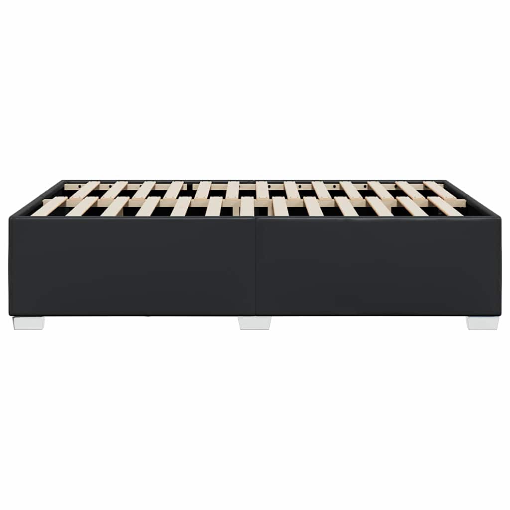 Cadre de lit sans matelas noir 137 x 190 cm similicuir - XIOS