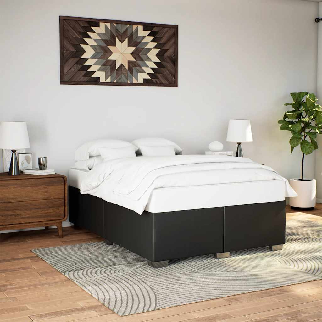 Cadre de lit sans matelas noir 137 x 190 cm similicuir - XIOS