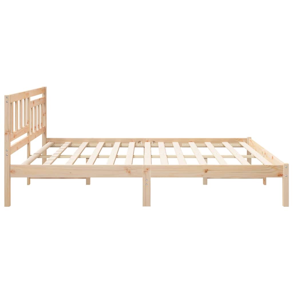 Cadre de lit avec tête de lit Marron 180 x 200 cm Pin massif - XIOS