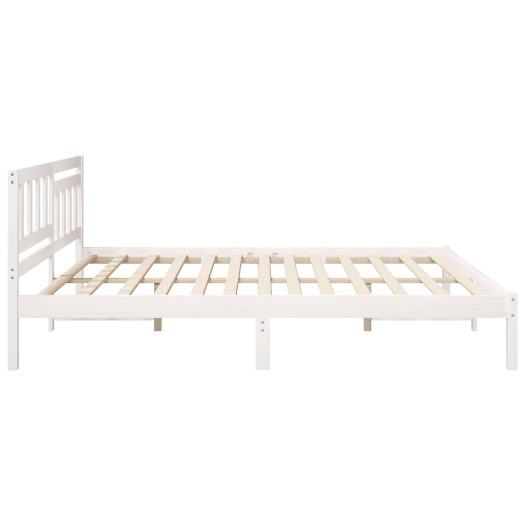 Cadre de lit avec tête de lit Blanc 180 x 200 cm Pin massif - XIOS