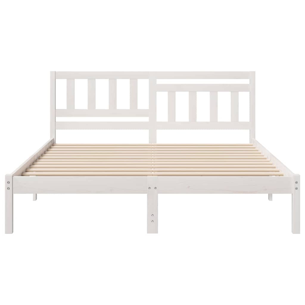 Cadre de lit avec tête de lit Blanc 150 x 200 cm Pin massif - XIOS