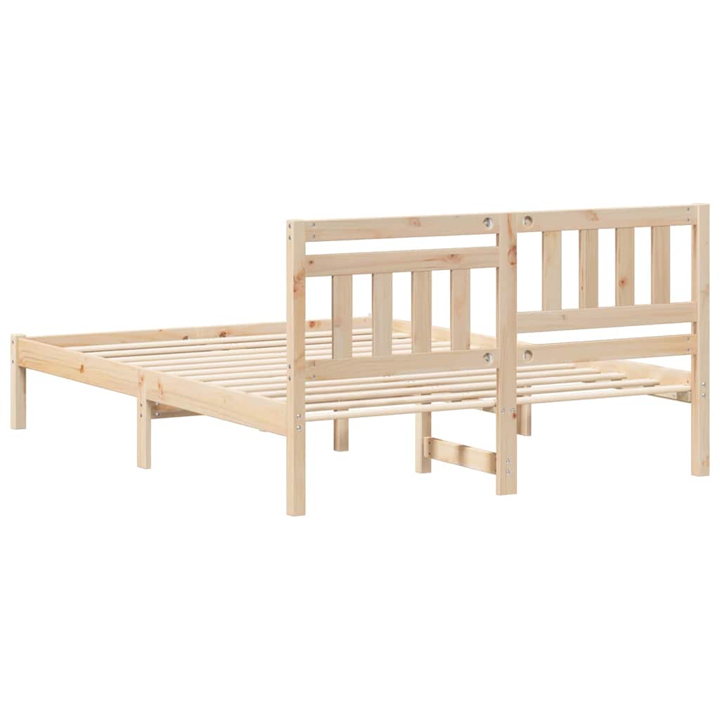 Cadre de lit avec tête de lit Marron 140 x 190 cm Pin massif - XIOS