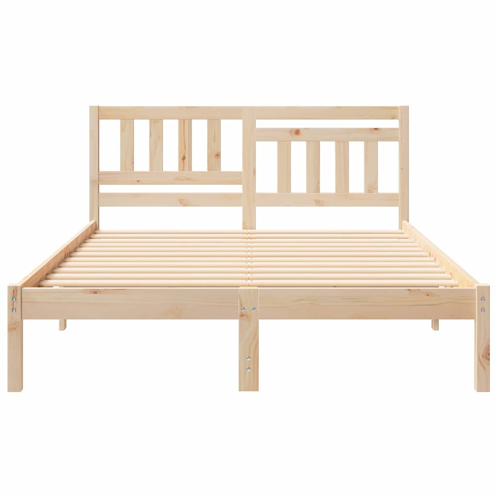 Cadre de lit avec tête de lit Marron 140 x 190 cm Pin massif - XIOS