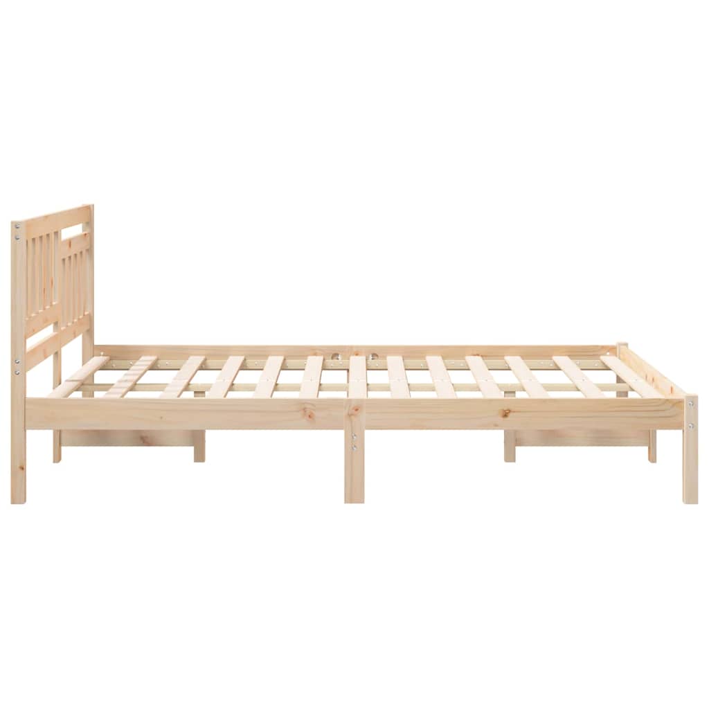 Cadre de lit avec tête de lit Marron 140 x 190 cm Pin massif - XIOS