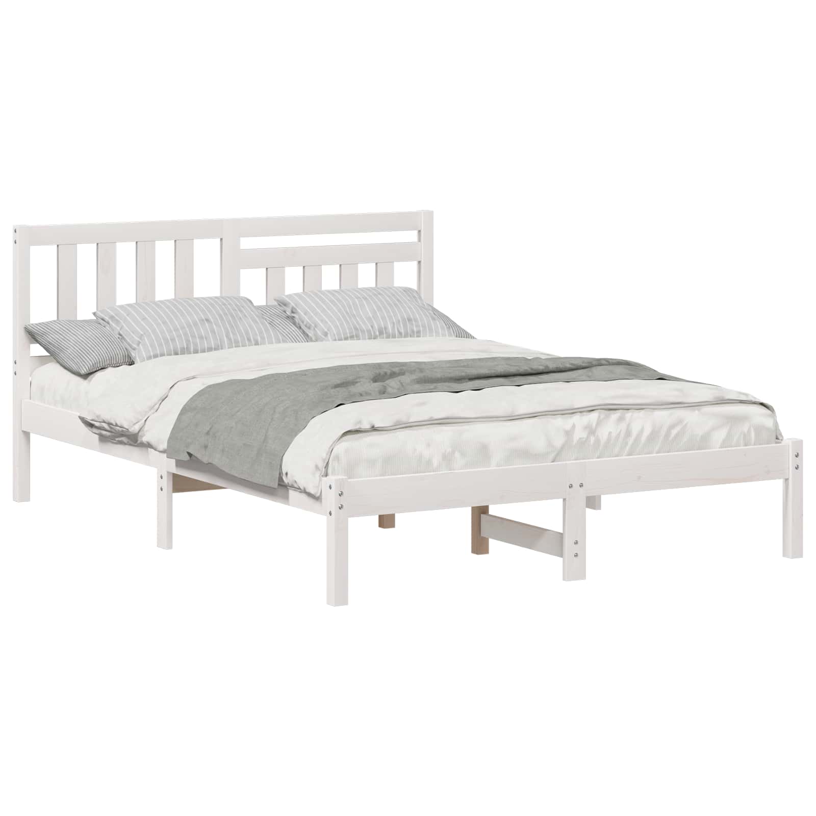 Cadre de lit avec tête de lit Blanc 140 x 190 cm Pin massif - XIOS