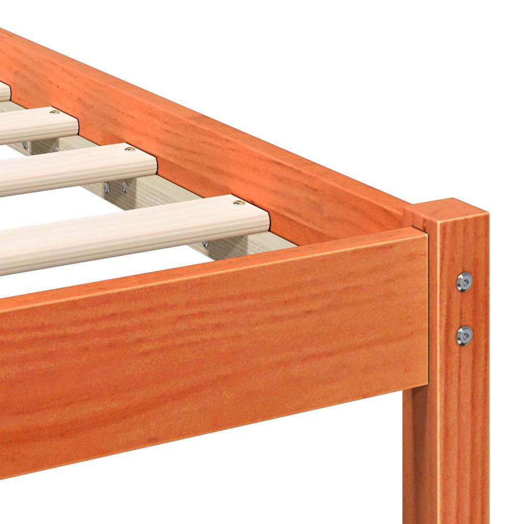 Cadre de lit Marron cire 135 x 190 cm Bois massif en pin - XIOS