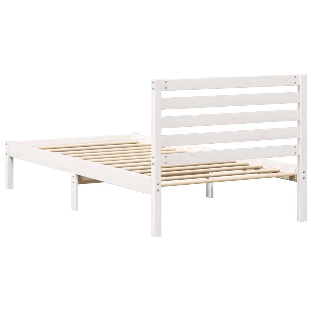 Cadre de lit avec tête de lit Blanc 80 x 200 cm Pin massif - XIOS