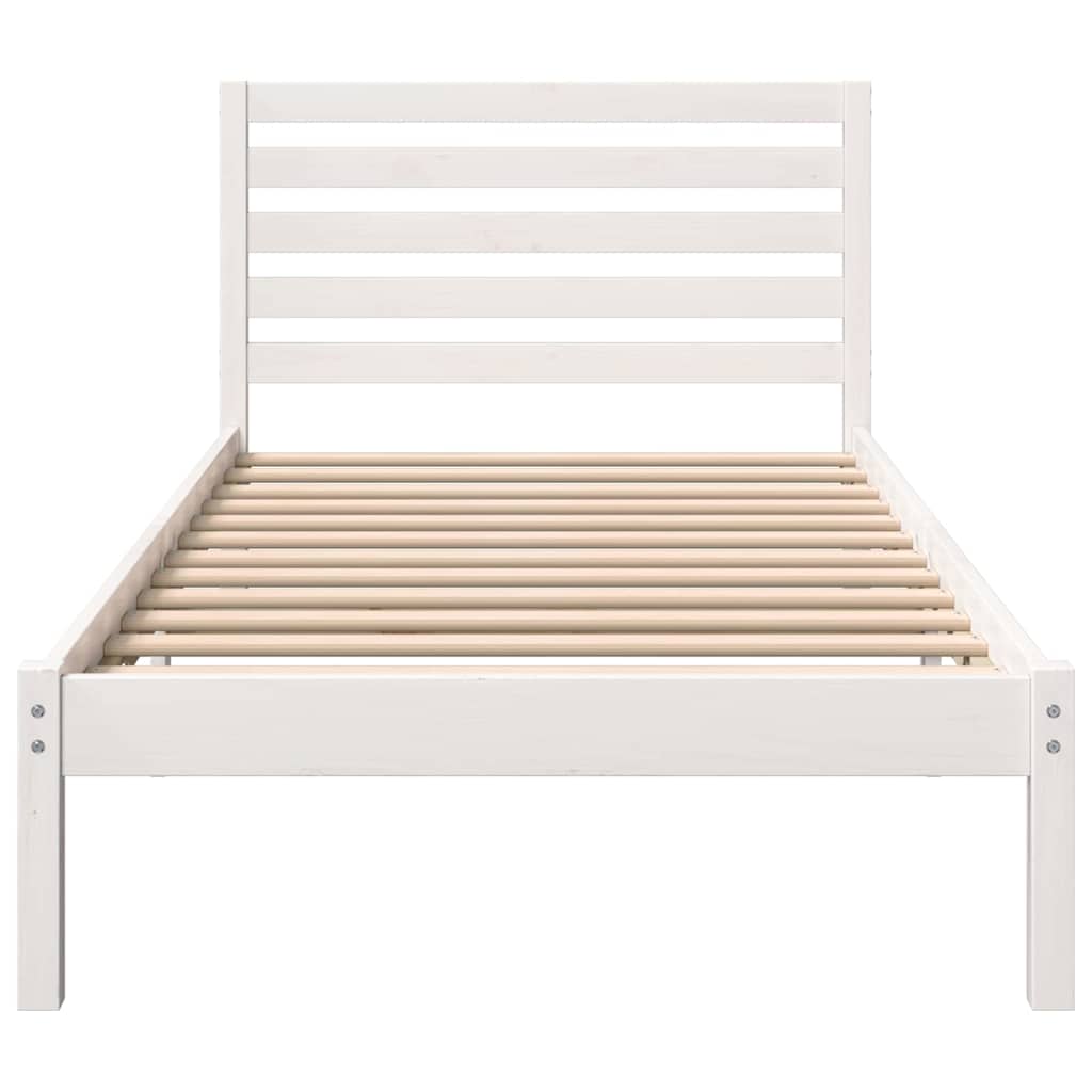 Cadre de lit avec tête de lit Blanc 80 x 200 cm Pin massif - XIOS