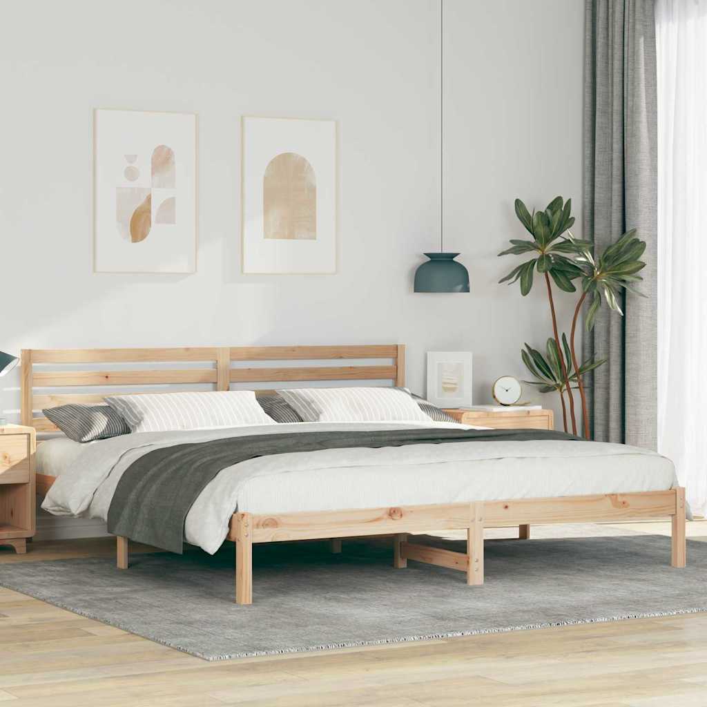 Cadre de lit Marron 200 x 200 cm Bois massif en pin - XIOS