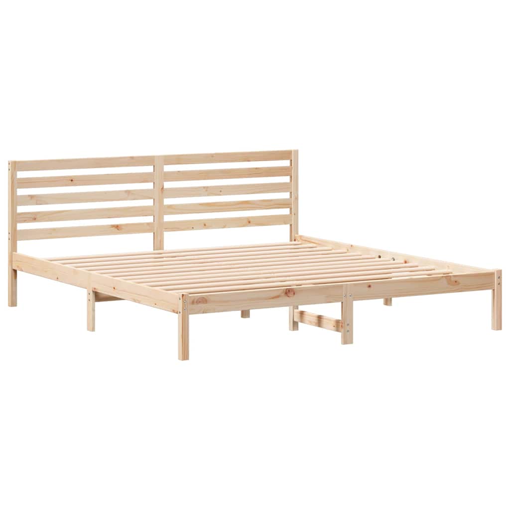 Cadre de lit Marron 200 x 200 cm Bois massif en pin - XIOS