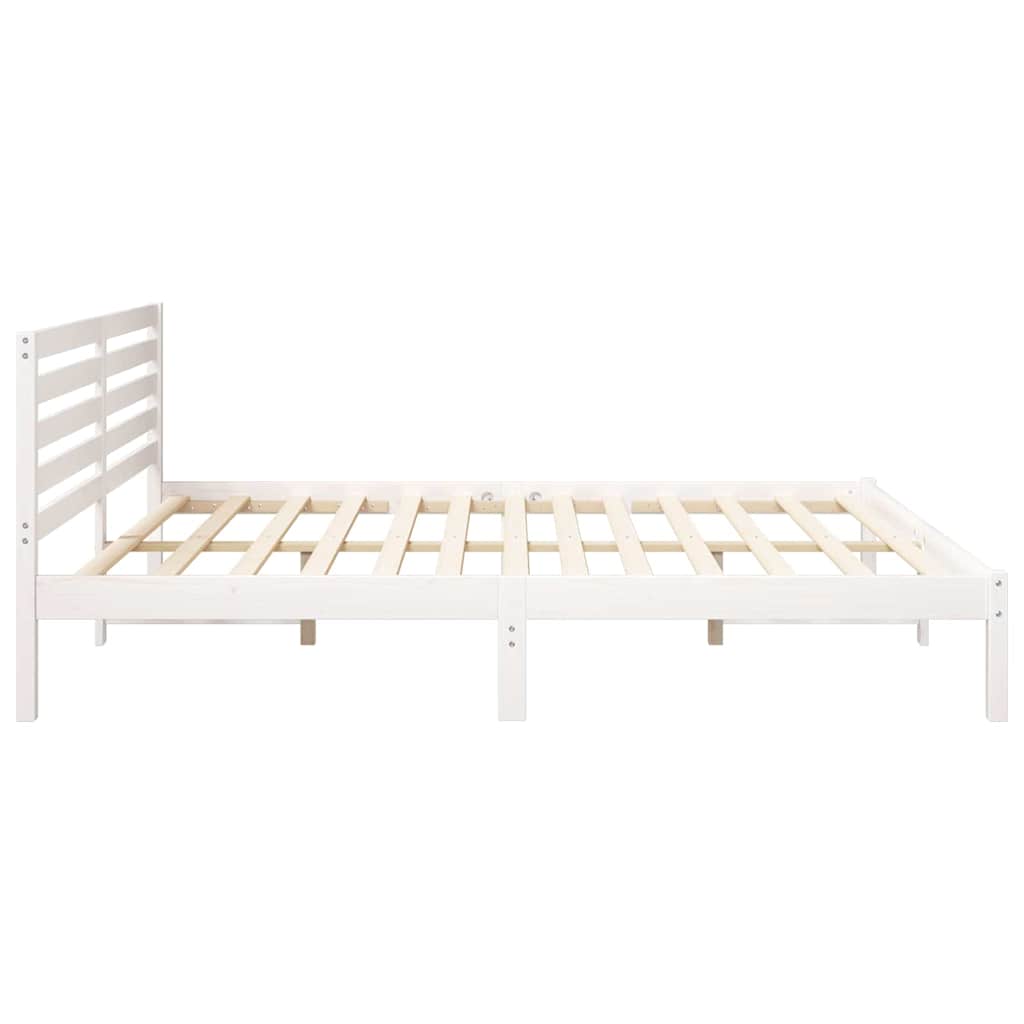 Cadre de lit Blanc 200 x 200 cm Bois massif en pin - XIOS