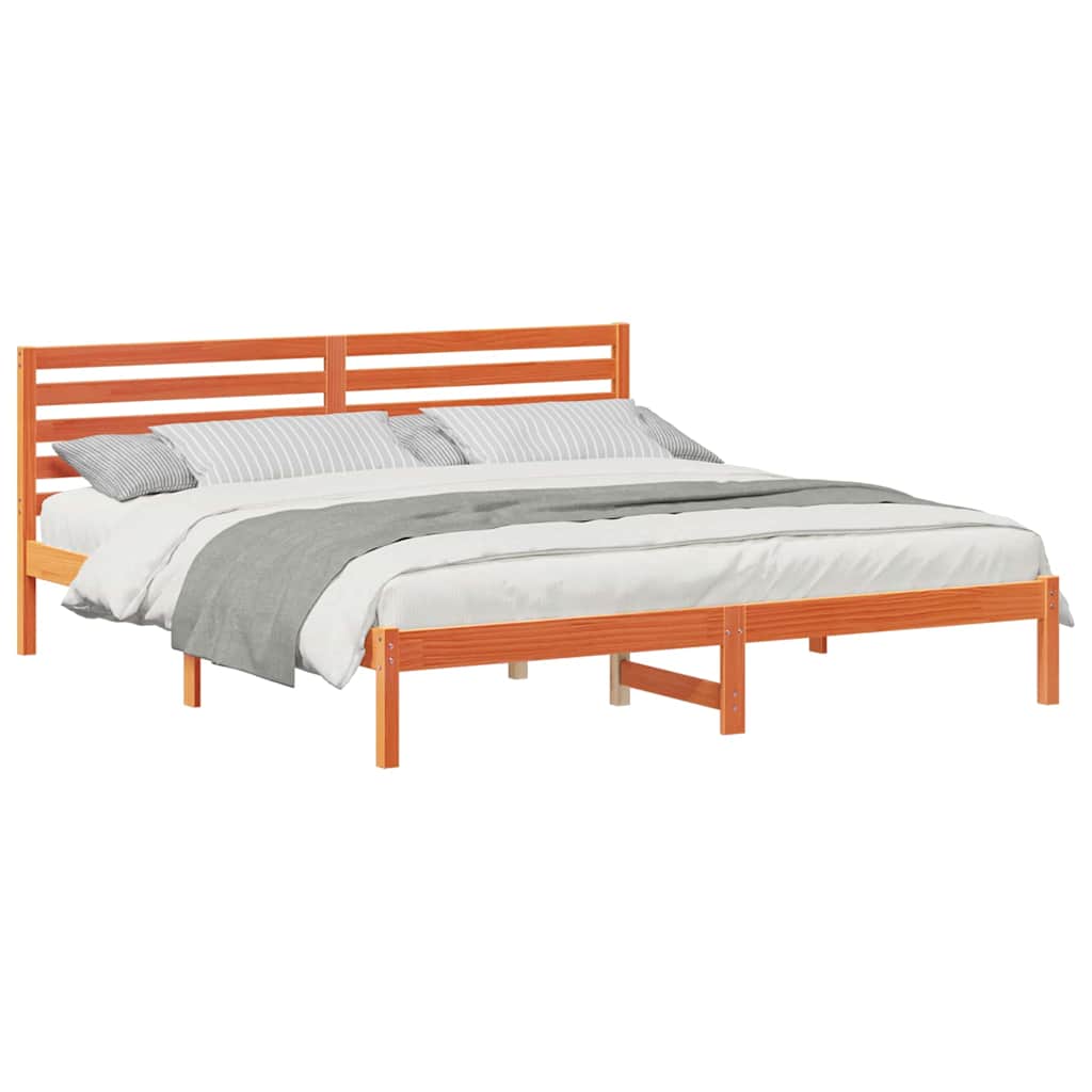 Cadre de lit Marron cire 200 x 200 cm Bois massif en pin - XIOS