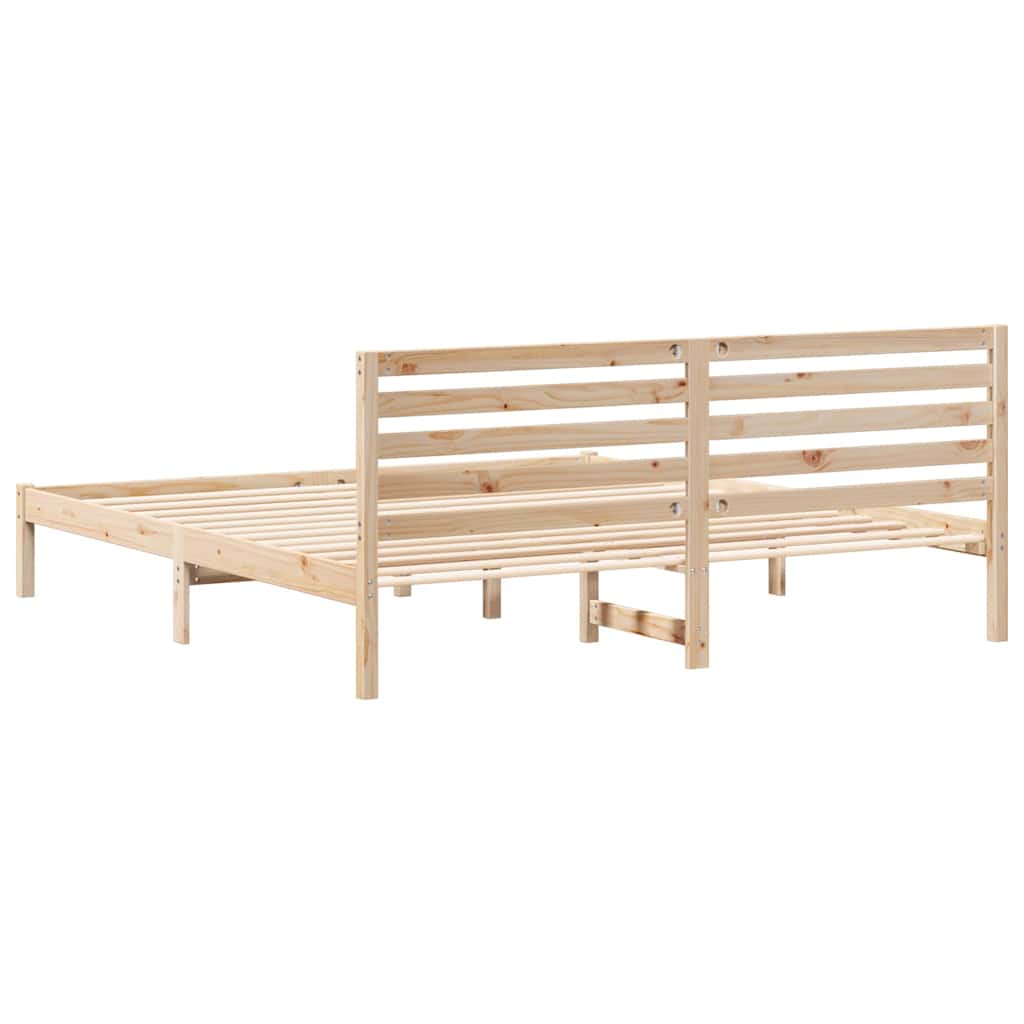 Cadre de lit Marron 180 x 200 cm Bois massif en pin - XIOS