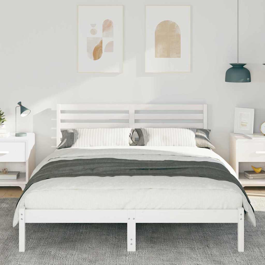 Cadre de lit Blanc 180 x 200 cm Bois massif en pin - XIOS