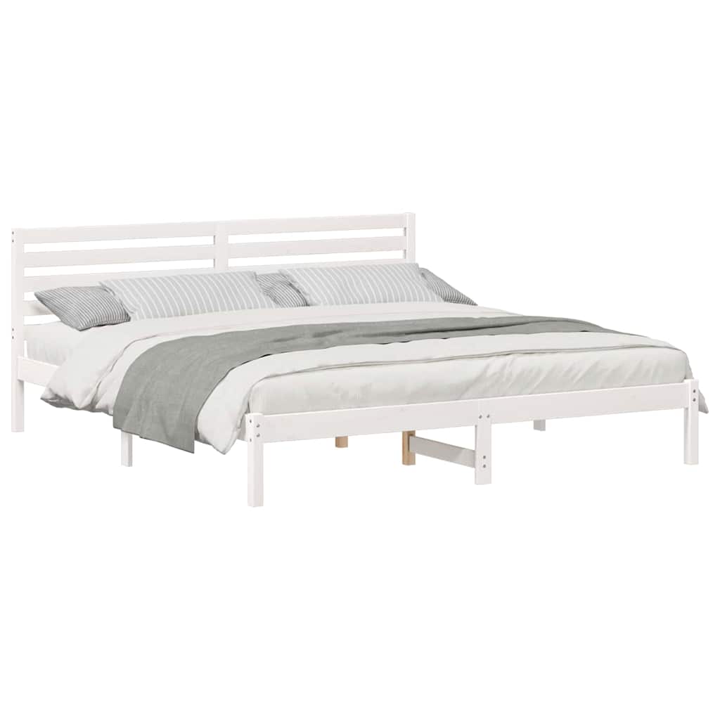 Cadre de lit Blanc 180 x 200 cm Bois massif en pin - XIOS