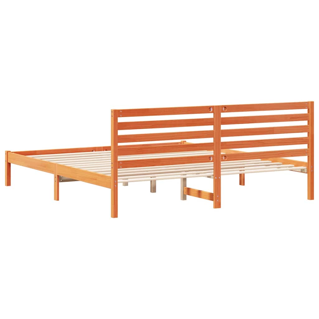 Cadre de lit Marron cire 180 x 200 cm Bois massif en pin - XIOS