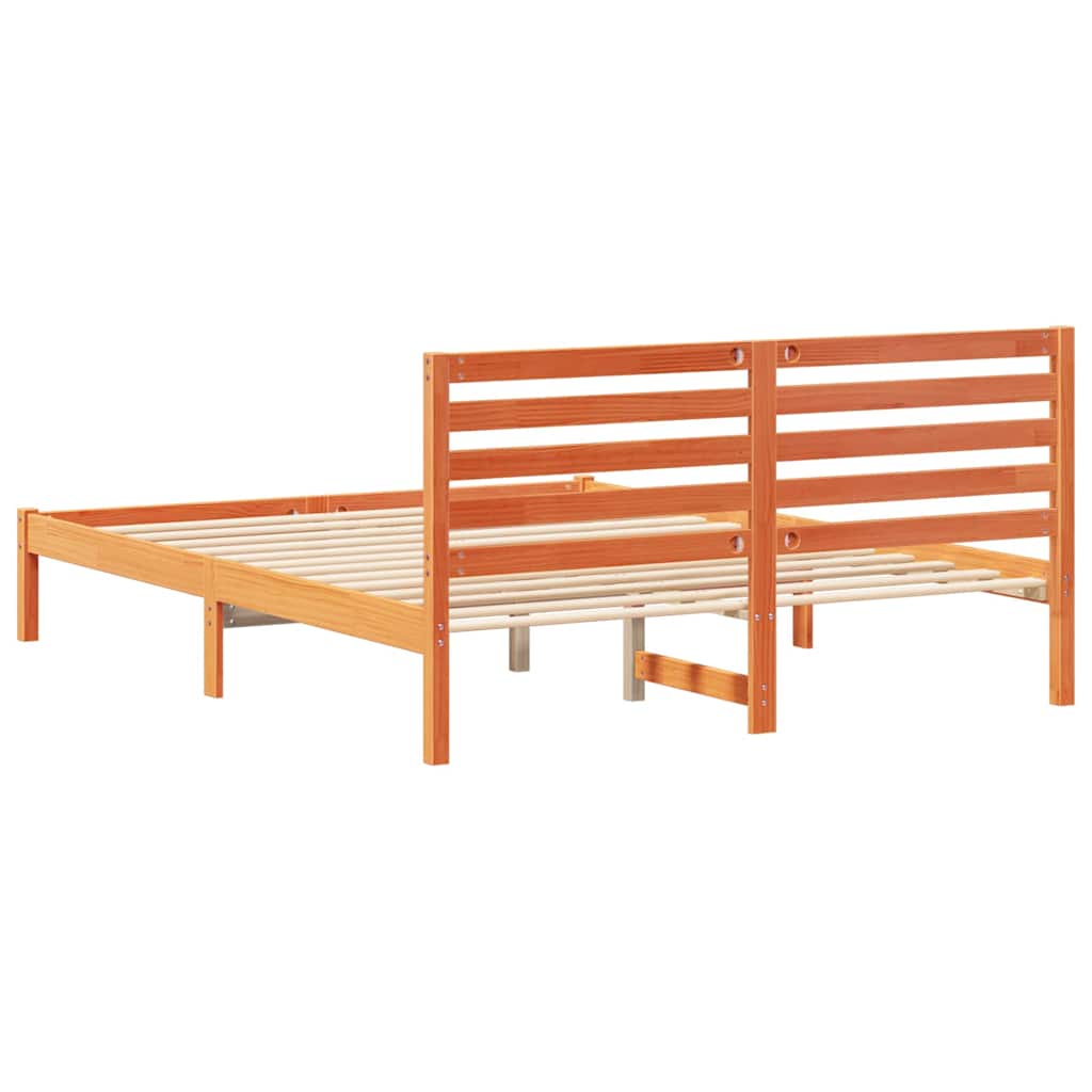 Cadre de lit Marron cire 150 x 200 cm Bois massif en pin - XIOS