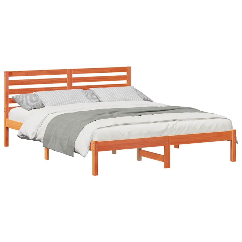 Cadre de lit Marron cire 140 x 200 cm Bois massif en pin - XIOS