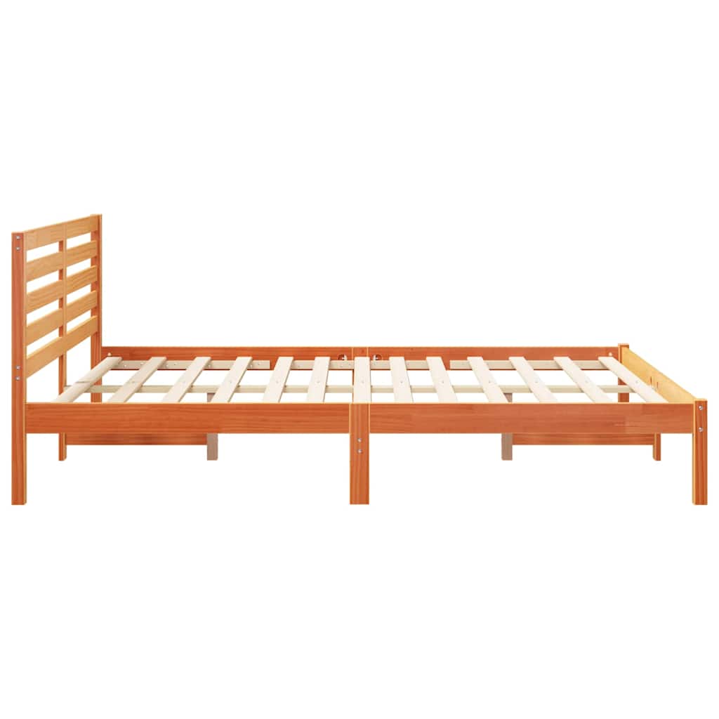 Cadre de lit Marron cire 140 x 200 cm Bois massif en pin - XIOS