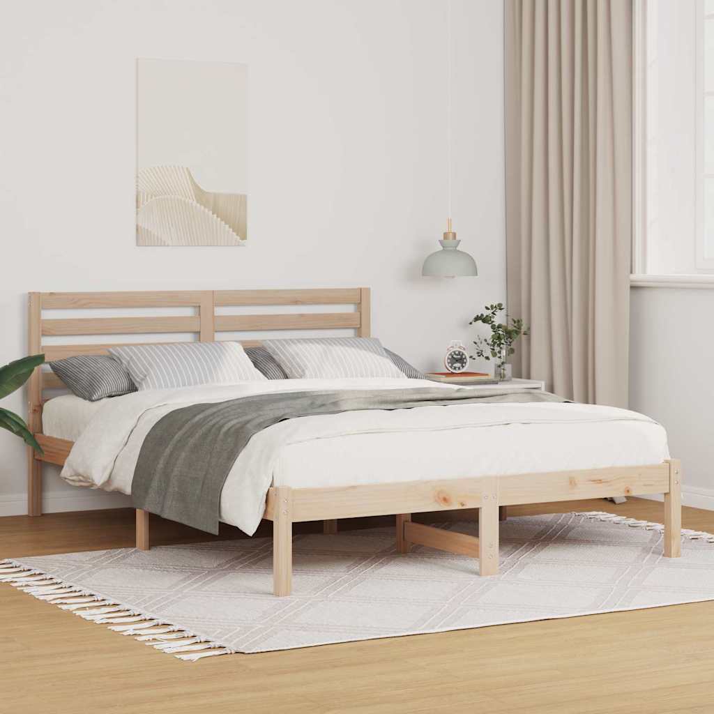 Cadre de lit Marron 120 x 200 cm Bois massif en pin - XIOS