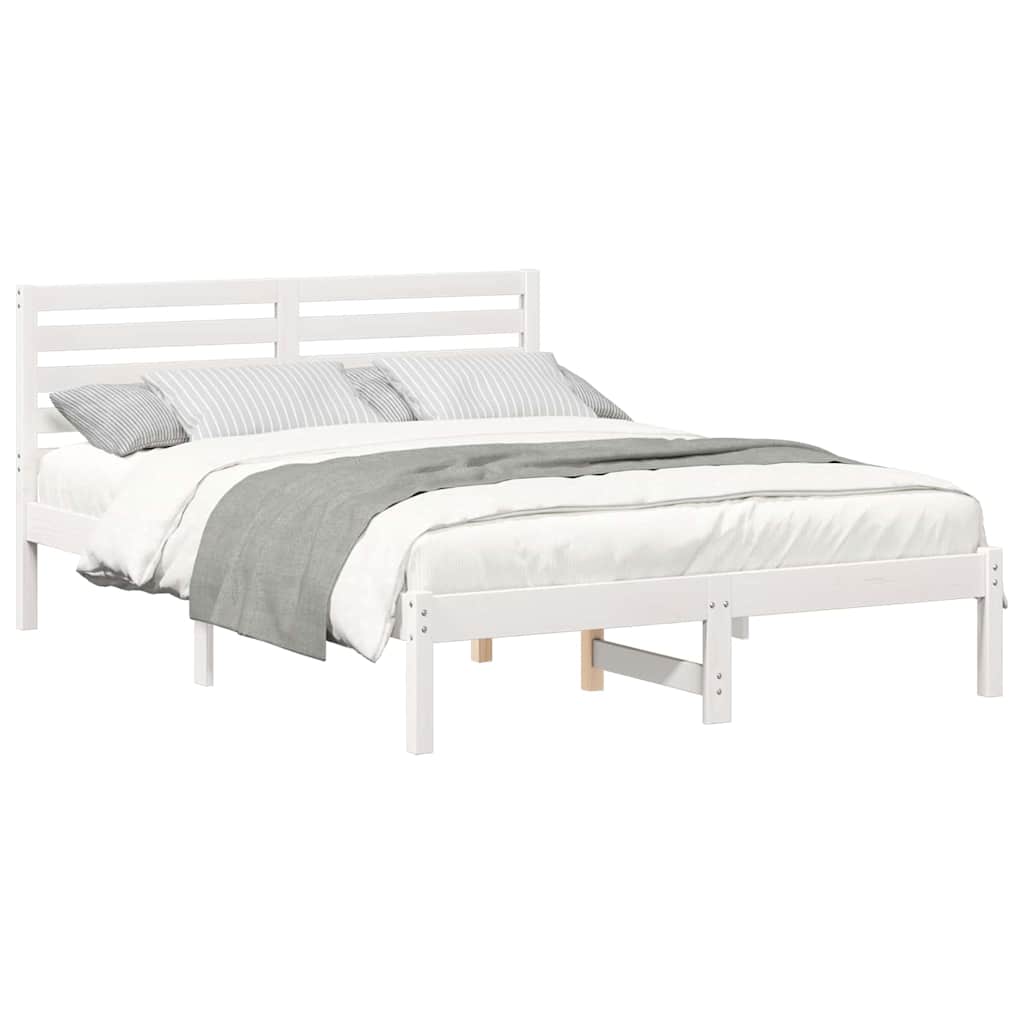 Cadre de lit Blanc 120 x 200 cm Bois massif en pin - XIOS
