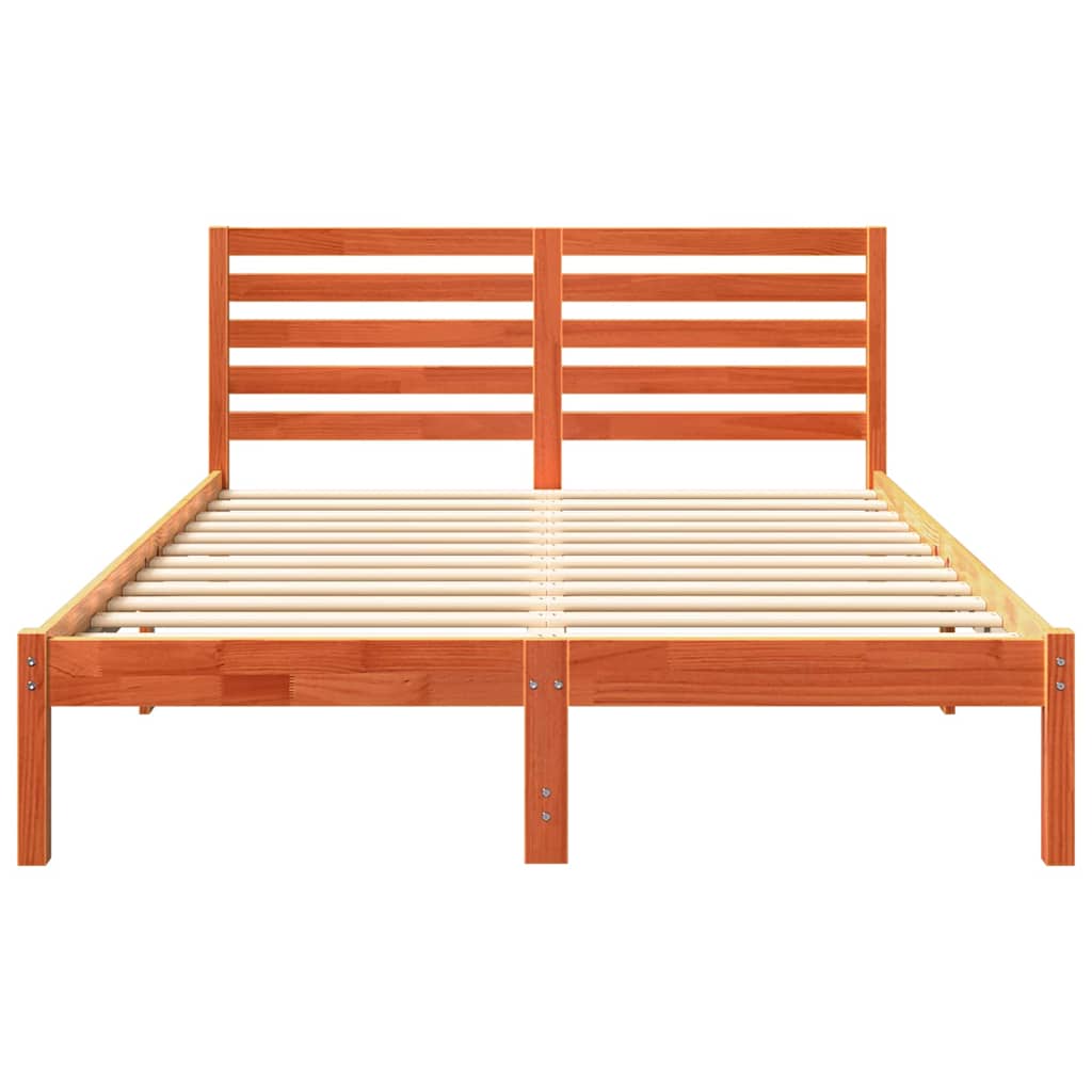 Cadre de lit Marron cire 120 x 190 cm Bois massif en pin - XIOS