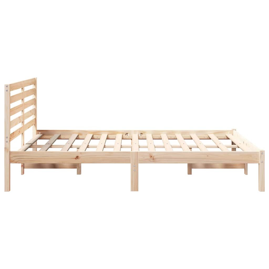 Cadre de lit Marron 135 x 190 cm Bois massif en pin - XIOS