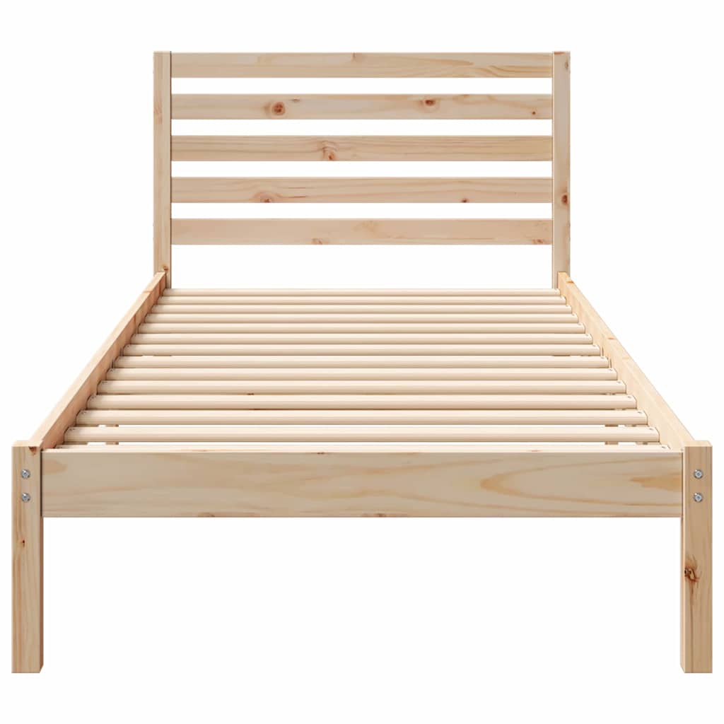 Cadre de lit Marron 90 x 210 cm Bois massif en pin - XIOS