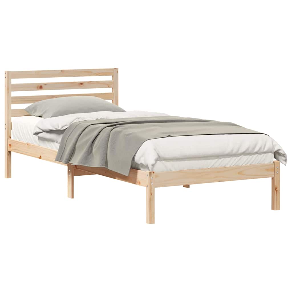 Cadre de lit Marron 90 x 210 cm Bois massif en pin - XIOS