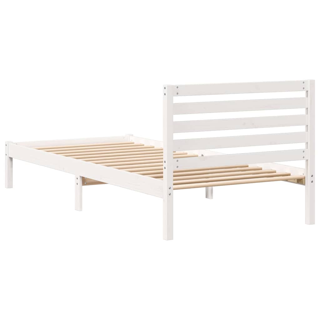 Cadre de lit Blanc 90 x 210 cm Bois massif en pin - XIOS