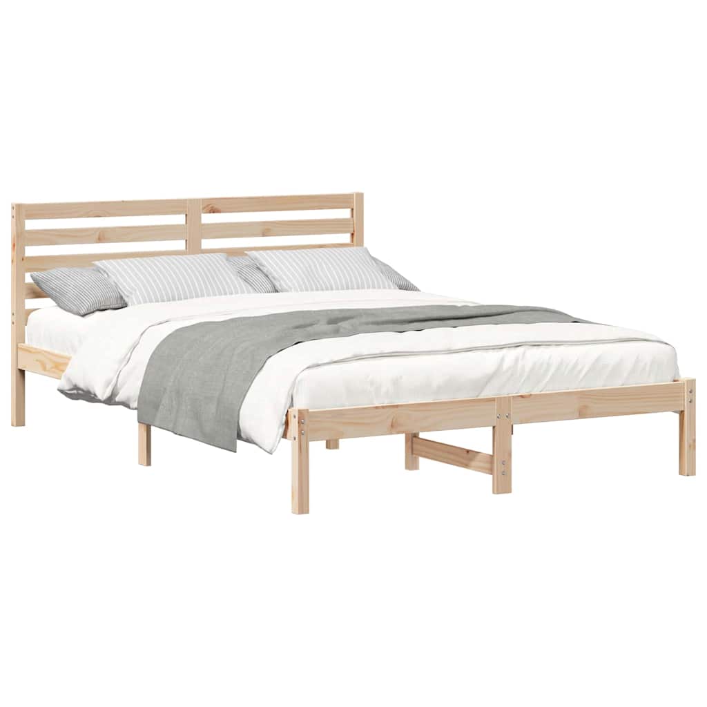 Cadre de lit Marron 140 x 210 cm Bois massif en pin - XIOS