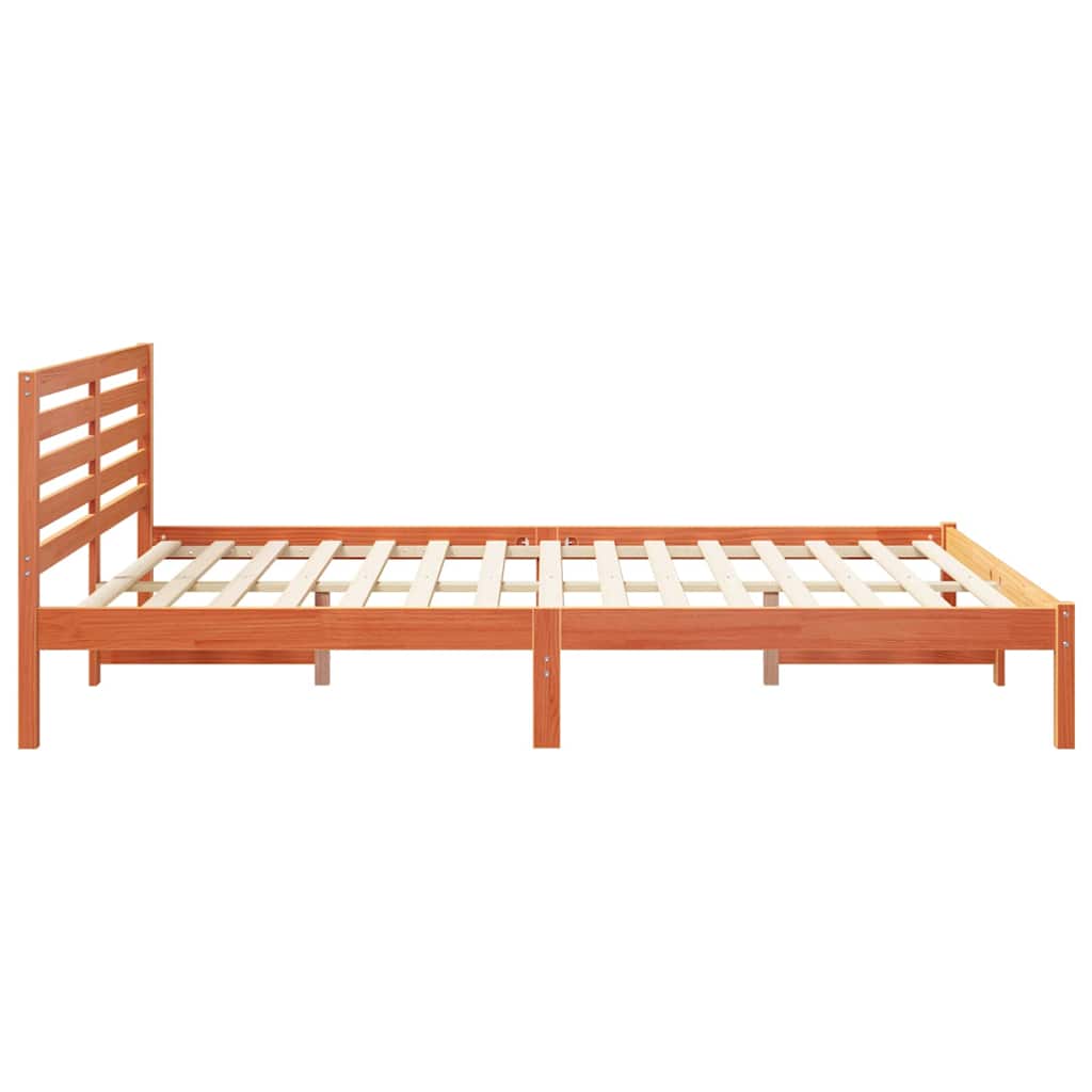 Cadre de lit Marron cire 160 x 210 cm Bois massif en pin - XIOS